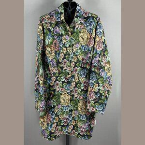 NEW Asos Shirt Dress Womens 8 black pink blue floral pencil grannie carpet
